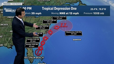 Tropical Depression One forms off Florida's east coast