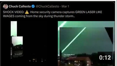 Mysterious green laser captured on video during “storm” purportedly from the state of Texas ..