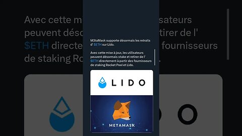 MetaMask supporte désormais les retraits d' $ETH sur Lido.