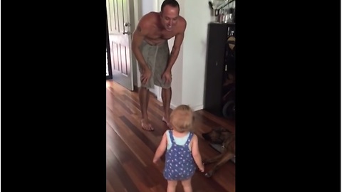 Shocked Toddler Can't Recognize Her Dad After He Shaves Beard