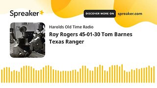 Roy Rogers 45-01-30 Tom Barnes Texas Ranger
