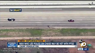 Man who led police on chase from LA to San Diego may be vet with PTSD