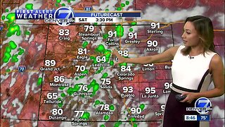 Scattered storms and showers Saturday PM
