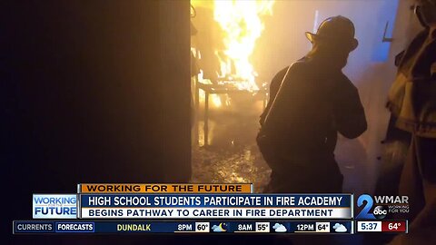 High school students on the Eastern Shore participate in fire academy