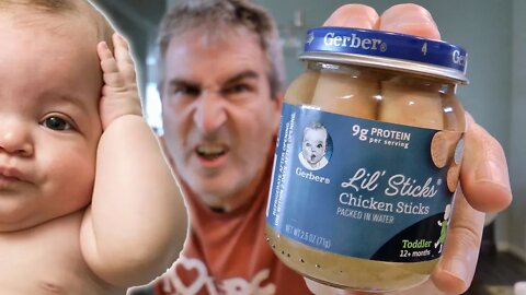 WOULD YOU FEED THIS TO YOUR BABY? | Gerber Chicken Sticks Baby Food Review 😮