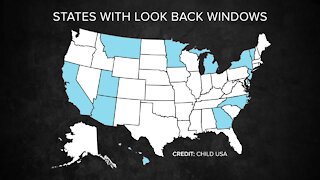 Map showing states with look back windows