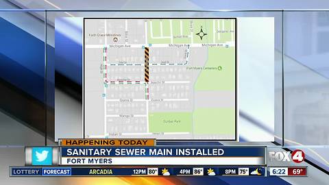 Road closures in effect as the City of Ft. Myers installs new sanitary sewer main