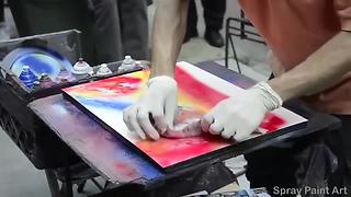 Spray Paint Artist Creates Beautiful Artwork In Minutes