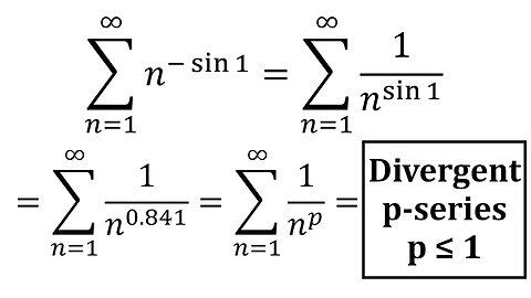 True-False Quiz Question 2: Divergent p-series