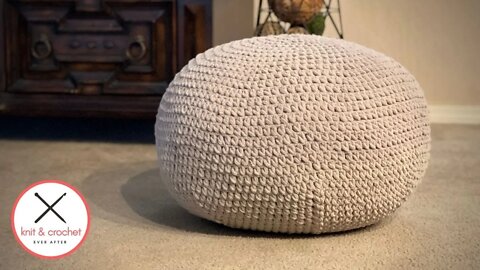 Chic Floor Pouf Free Crochet Pattern And Tutorial - Easy Home Decor Pattern