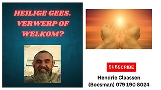 HEILIGE GEES VERWERP OF WELKOM - DAAGLIKSE WOORD