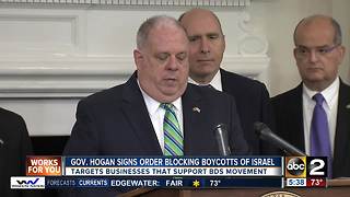 Maryland governor signs order to block boycotts of Israel