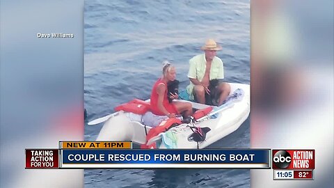 Manatee Co. couple stranded on raft after boat catches on fire