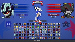 Infinite sonic & Mephiles sonic VS Metal sonic & Metal shadow I Sonic Battle MUGEN HD