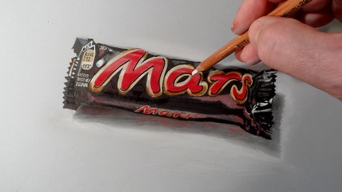 How to draw a realistic candy bar