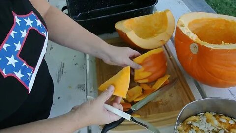 Canning Pumpkin and Roasting Seeds