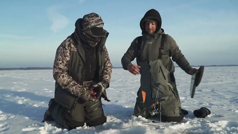 Using ice rods for tip-ups to catch walleyes!