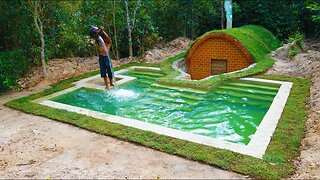 45Days Building Underground House And Swimming Pool with Decoration Underground Living Room