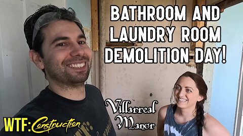 We tear out the old bathroom and laundry room of our CHEAP OLD HOUSE!