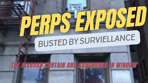 Perp Behavior - Maroon Curtain and Cardboard In Window