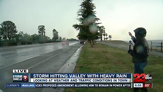 Storm hitting Valley with heavy rain