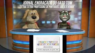 Jornal engraçado do gato tom: Professora de português solta o verbo! [Frases e Poemas]