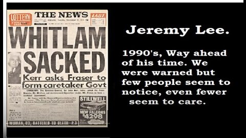 Jeremy Lee. The Plan, how we got here. NWO Australia