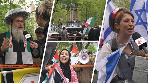'Rebel News terrorists': Anti-Israel protesters try to stop coverage of pro-Israel rally