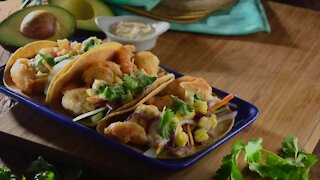 Shrimp Tacos in batter