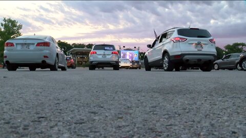 Drive-in movie-style virtual watch party held in Milwaukee County Zoo parking lot