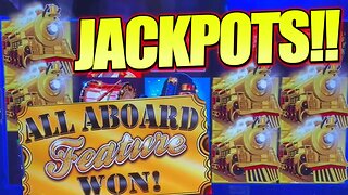 ALL ABOARD COMES THROUGH WITH A BIG ONE! MASKED WARRIOR 2 HAND PAY JACKPOTS $50/SPIN