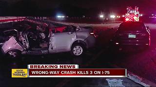 Three killed in wrong-way crash in Hillsborough County