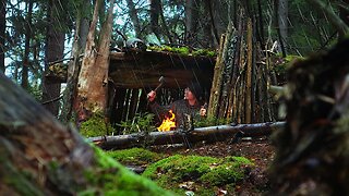 SOLO CAMPING in RAIN🌲3 Day Bushcraft - Magical Forest - Rain ASMR