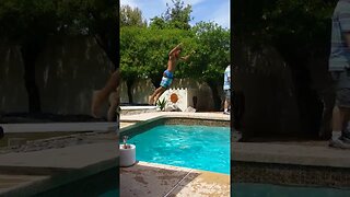 Toby Jumps in the Pool