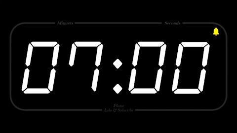 7 MINUTES TIMER WITH ALARM Full HD COUNTDOW