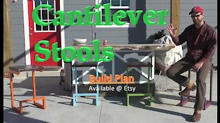 How I made Cantilever Patio Stools; w/ Build Plans