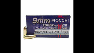 1000 Rounds Fiocchi Training Dynamics Ammunition 9mm Luger 115 Grain FMJ