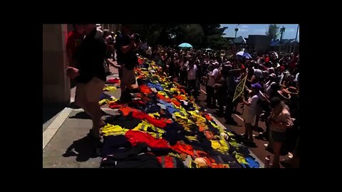 PERTH - Thousands Who Lost Their Jobs Due To Mandates Leave Their Uniforms On Steps Of Parliament
