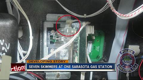 Seven skimming devices found on gas pumps at Sarasota gas station