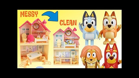 Help Bluey and Bingo Clean the Mini Play House with Friends
