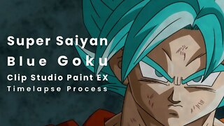 Super Saiyan Blue Son Goku Fanart - Clip Studio Paint EX - Timelapse Process