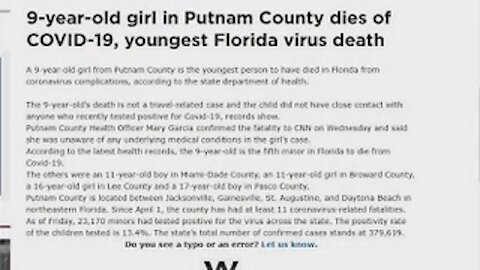9-Year-Old Florida Girl Is Shot But Death Classified as Covid-19?