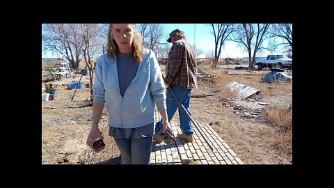 Can you homestead without heavy equipment, BBQ deck using recycled cement pads
