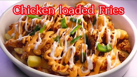 Chicken Loaded Fries with Cheese Sauce Recipe By Recipes of the World