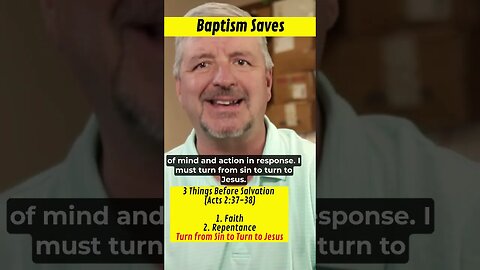 Baptism Saves #4 - 3 Elements to Salvation - Acts 2:38 - #shorts