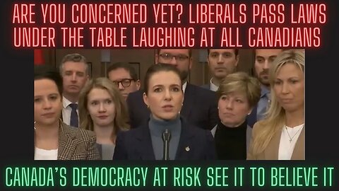 Liberals pass Laws under the table laughing at all Canadians. Canada democracy is at risk believe it