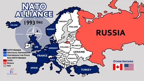 la Carte de l'avancement de l'OTAN depuis 1949 à 2022 #otan