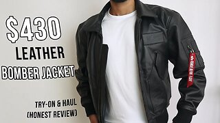 $430 Alpha Industries CWU Leather Bomber Jacket (Honest Review) | Men's Haul & Try On