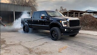 6.7 Powerstroke Burnout! Nasty Straight Piped Ford Does a huge Burnout! (EZ Lynk Tuner) (22x12)