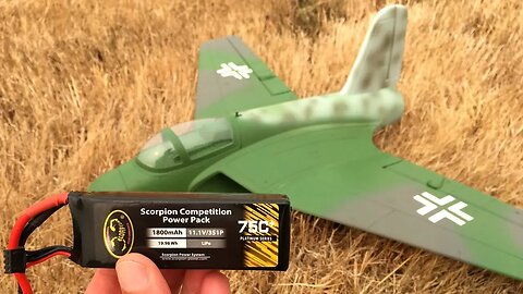 Freewing Lippisch P.15 64mm EDF Jet Test Flight With Scorpion 1800mAh 75C 3S Lipo Battery